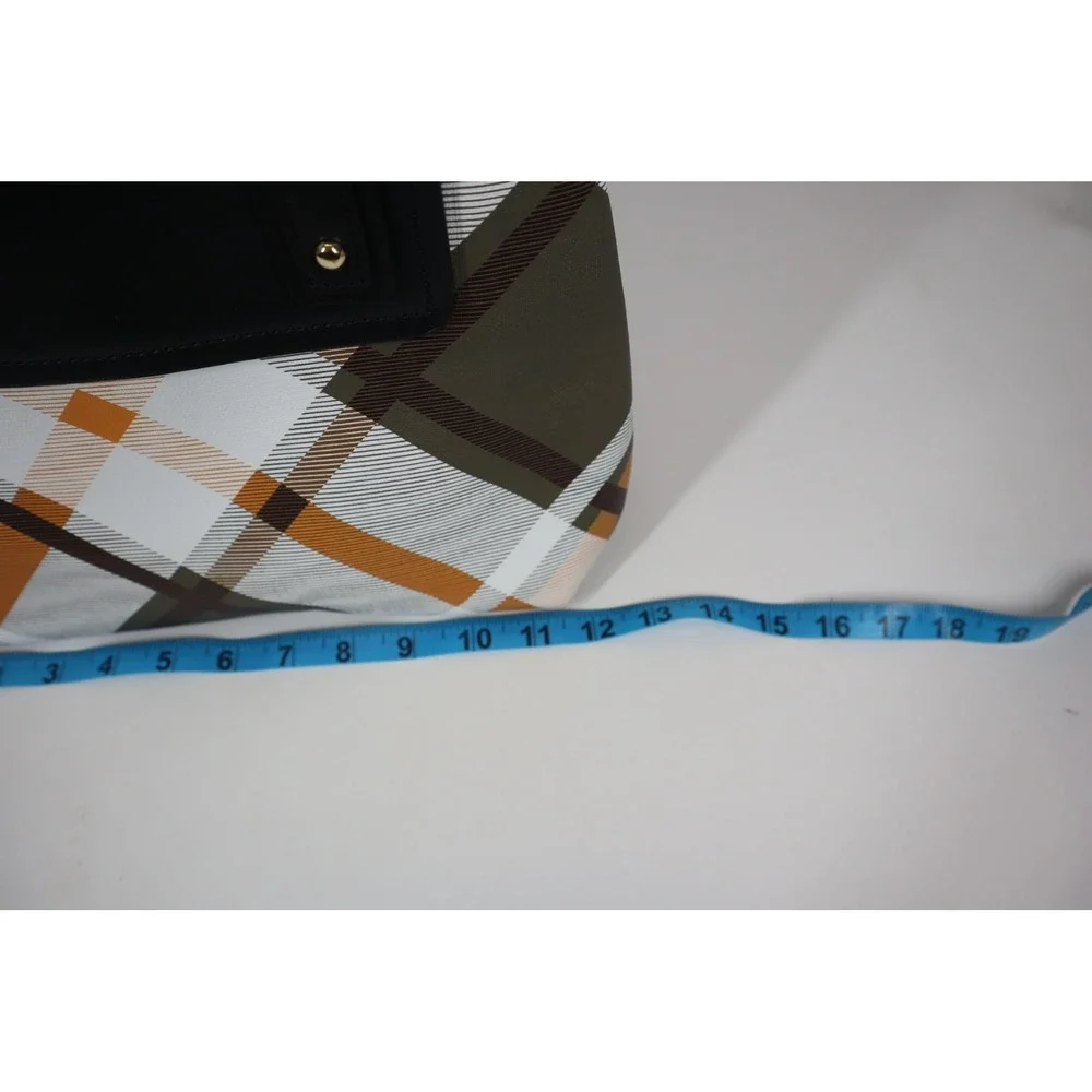 AR New York Green‎ and Yellow Plaid Satchel with Black Straps and Accents
